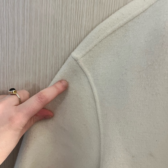 Theory Cream Easy One Button Long Wool Cashmere Coat - Picture 6 of 9